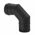 COUDE 45° 2P Ø80 ACIER EMAILLÉ NOIR