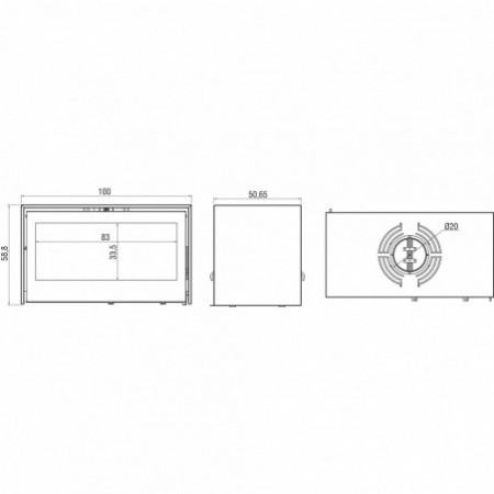 Schéma poêle à bois Axis PO1000DF double face