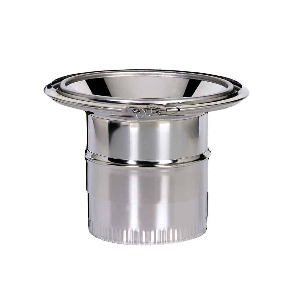 Raccord réduit Ø230/180 INOX/GALVA vers simple paroi INOX