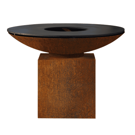 Plancha Ø100cm socle bas acier Corten