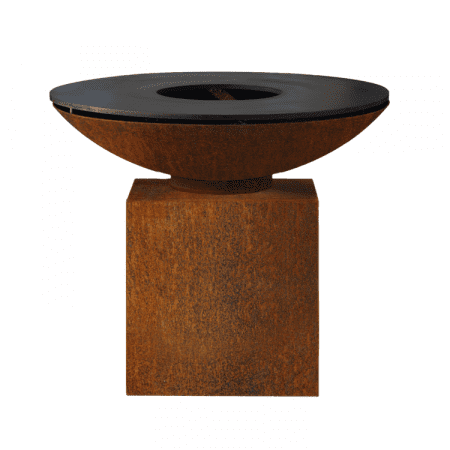 Plancha Ø80cm socle bas acier Corten