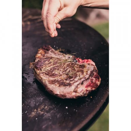 Plancha Ø80cm acier noir cote de boeuf