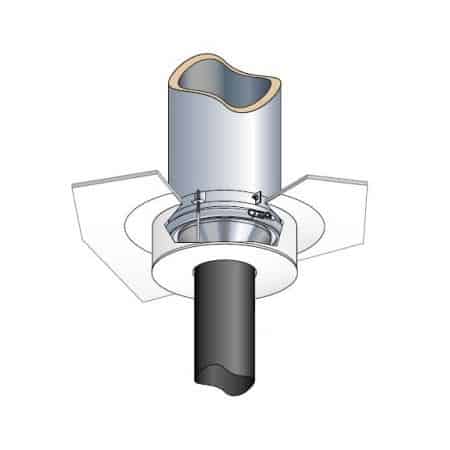 Cache raccord ventilé rond Ø80 petit modèle laqué noir