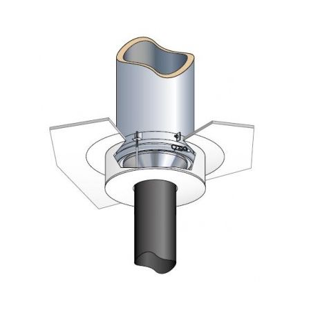 Cache raccord ventilé rond Ø100 petit modèle laqué noir