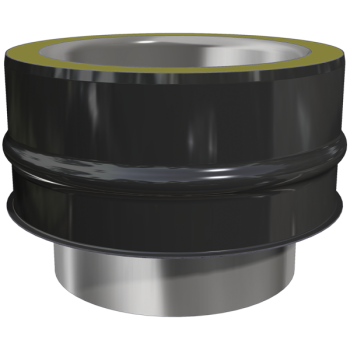 Raccord réduit Ø100/80 isolé vers simple paroi Laqué noir
