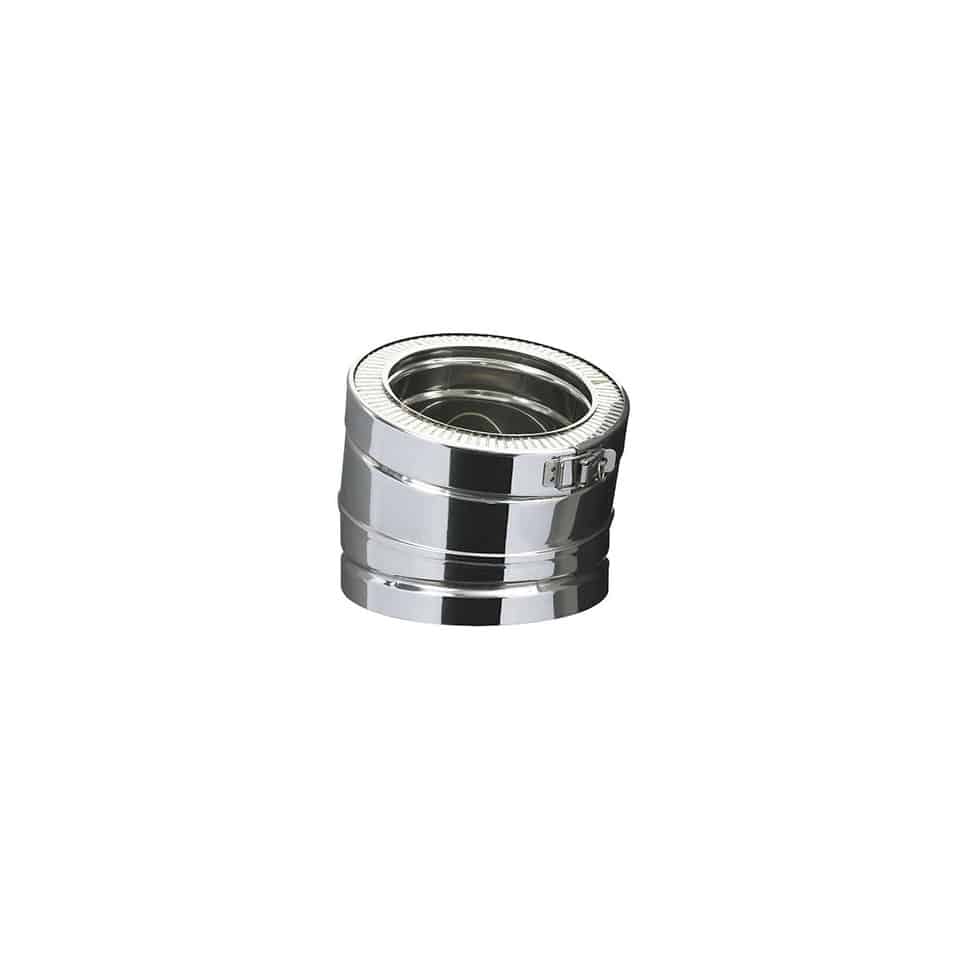 Coude de raccordement Poujoulat 15° EC 15-80 TI Inox Non Peint