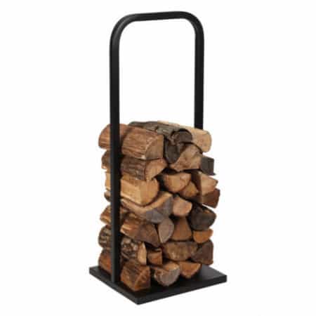 Rangement à bois CIMA en métal pour cheminées et poêles à bois NOIR