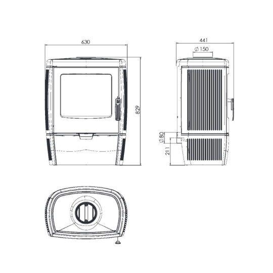 Poêle à bois ALBERTO 9KW