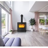 Poele a bois Argento avec buches de 50 cm