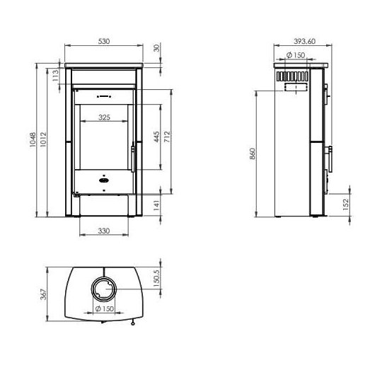 Poêle à bois Basel Pierre Ollaire - 6KW