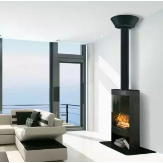 FINITION PLAFOND DECO+ H120 INOX/INOX ø150Noir