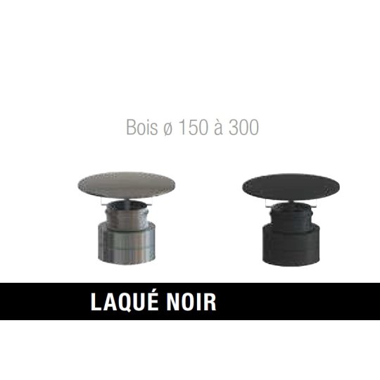 CHAPEAU SIMPLE Ø200 INOX NOIR