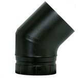 COUDE 45° POUR CONDUIT Ø150 POUJOULAT EMAILLÉ NOIR