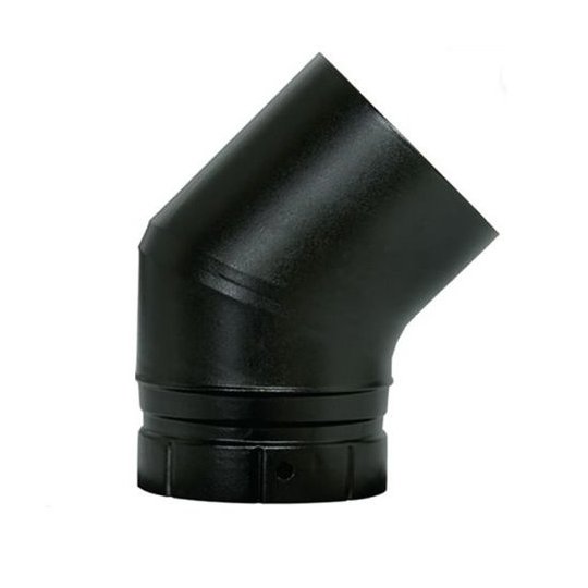 COUDE 45° POUR CONDUIT Ø150 POUJOULAT EMAILLÉ NOIR