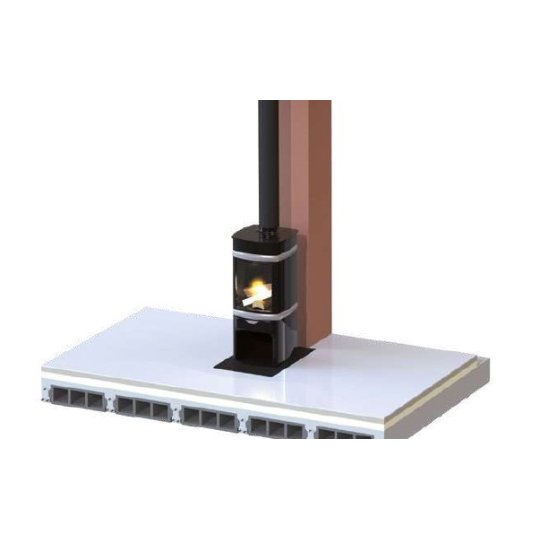 ELEMENT DROIT Ø200 ET 25 CM DE LONG EMAILLÉ NOIR