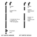Kit conduit de raccordement diametre 8 cm noir plafond 2.5m