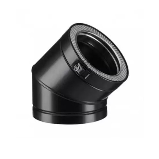 Coude de raccordement Poujoulat 45° EC 45-200 ZI  noir