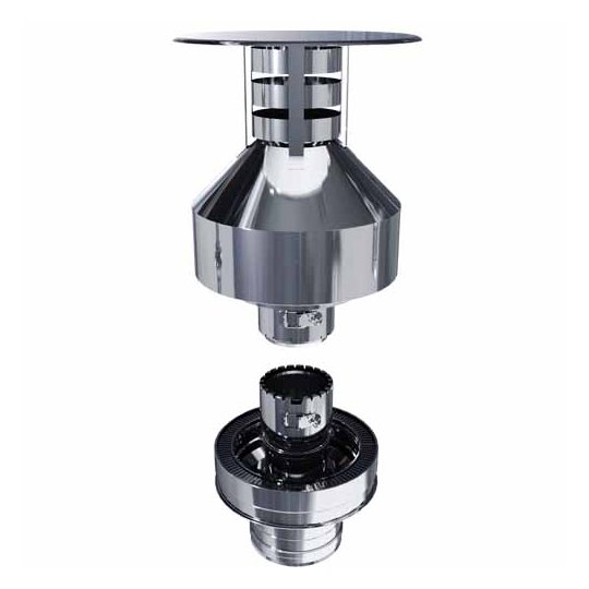 kit adaptation du système PGI Ø80 sur un conduit de fumée Therminox Ø150