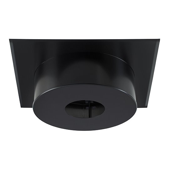 Finition plafond carree noire pour Poujoulat inox galva 150