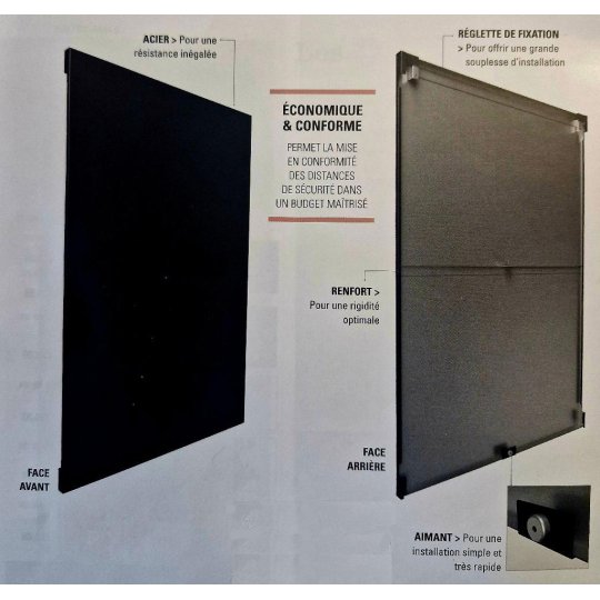 PLAQUE MURALE UNIE 80X120 NOIR OU BLANC ECONOMIQUE