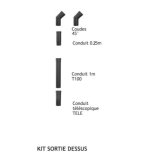 Kit conduit de raccordement diametre 15cm noir plafond 2.5m