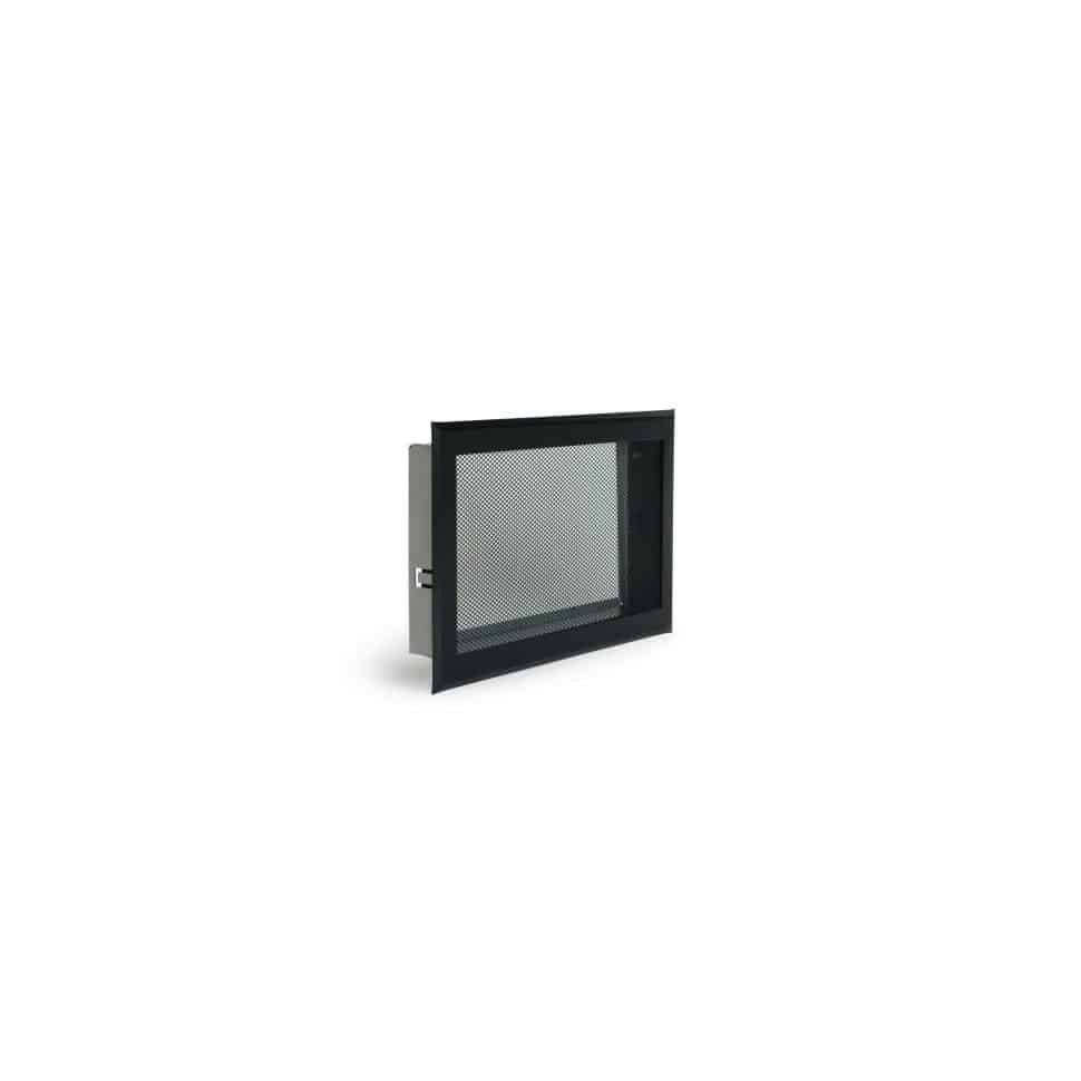 Grille  de décompression ECO noire 195x60mm avec précadre