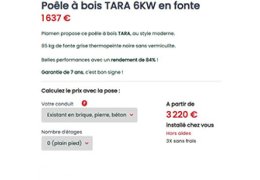 Prix de l'installation d'un poêle a bois